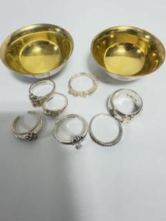 925シルバーリングセット純銀 銀杯/Tiffany925 750 925シルバーリングセット純銀 銀杯/Tiffany925 750