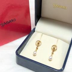 TASAKI K18 揺れる パールピアス デザイン 真珠 箱付き TASAKI K18 揺れる パールピアス デザイン 真珠 箱付き
