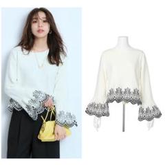 新品未使用】JUSGLITTY カットワーククロップドニット - メルカリ
