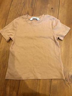 H&M ベージュ リブ編み Tシャツ 4-6Y 子供 女の子