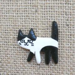 Patent JAPAN　猫の顔の陶器製と思われるブローチ　brooch　レア Patent JAPAN猫の顔の陶器製と思われるブローチbroochレア