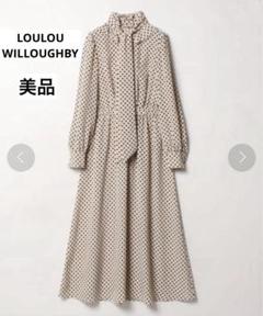 LOULOU WILLOUGHBY デシンドットフリルボウタイワンピース