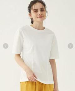 green label relaxingウエストダーツクルーネック Tシャツ 白