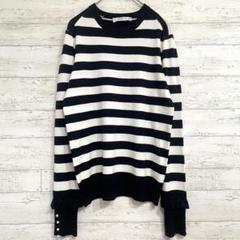 ザラ ZARA KNIT ボーダー カフス ニット セーター 【M】 フェミニン