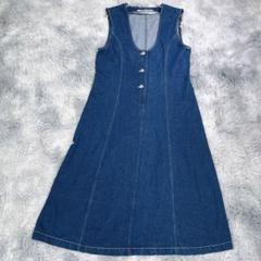 Blue Strive【M】ノースリーブデニムワンピース　ブルー　レディース