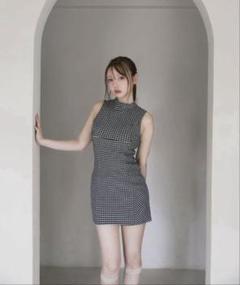 【新品未使用】andmary Natalie check mini dress ANDMARY】Natalie check mini dress