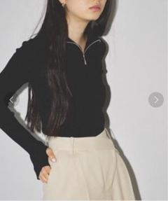 TODAYFUL　Halfzip Rib Knit ハーフジップリブニット