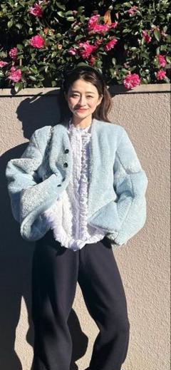 Bibiy LYATAILOREDJACKET 水色ファージャケット Bibiy LYATAILOREDJACKET 水色ファージャケット