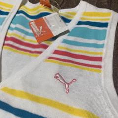 PUMA GOLF STRIPED SWEATER VEST