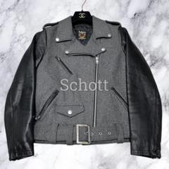 SCHOTT ダブルライダース　ウールジャケット Schott(ショット) / ダブルライダースジャケット/32/レザー/黒