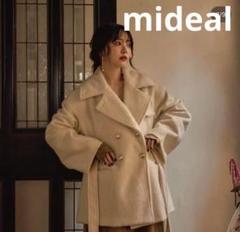 完売品midealマイディール鈴木愛理着ウール混シャギーミドルコートアイボリー白 完売品midealマイディール鈴木愛理着ウール混シャギーミドル