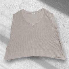 ネイビー オーガニックコットン100% 春夏 ベスト サマーニット リラックス感