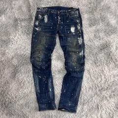 速くおよび自由な m6613【ジースターロゥ】立体裁断 クラッシュデニム ボタン パンツ
