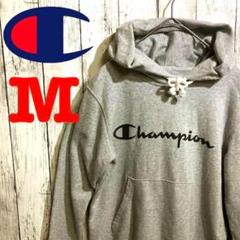 Champion パーカー M プルオーバー センターロゴ アウトドア キャンプ