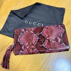 激レア 美品　GUCCI　グッチ　パイソン　クラッチバッグ　タッセル　フラワー 激レア 美品GUCCIグッチパイソンクラッチバッグタッセルフラワー