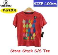 VOLCOM ボルコム キッズ Tシャツ 半袖 フロント プリント レッド 3T