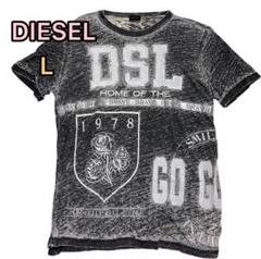 DIESEL グレー Tシャツ L トップス ポリエステル ディーゼル y2k