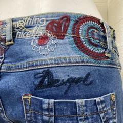 Desigual デニムパンツ 刺繍 28インチ ジェギング 柔らか