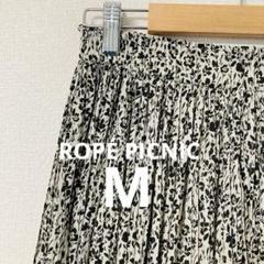 ROPÉ PICNIC 黒 小花柄 プリーツスカート ロング M