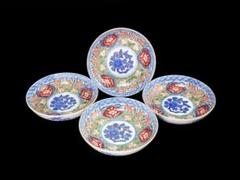 大聖寺伊万里　色絵　花鳥紋の図　４寸皿　４客　A541AS-CVu 大聖寺伊万里 色絵 花鳥紋の図 4寸皿 4客 A541AS-CVu - メルカリ