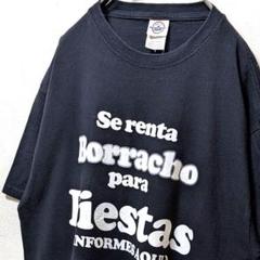 デルタ ボラーチョフィエスタ 英字 Tシャツ ブラック 黒 L 古着