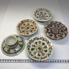 タイ王国　18世紀　ベンチャロン古赤絵　台皿5客　トヒニ　東さ6-0805☆2F m59915934896_1.jpg?1722831042