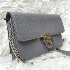 最終値下げ3/17 23:55までの購入GUCCI チェーンウォレットブルー