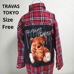 【入手困難☆TRAVAS TOKYO】赤　クマ　チェック　サイズFree