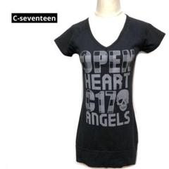 C-seventeen 半袖Tシャツ　チュニック丈　Mサイズ　フィット感　黒