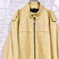 パンチング メッシュ レザー ライダース ジャケット バイク ウェア シングル