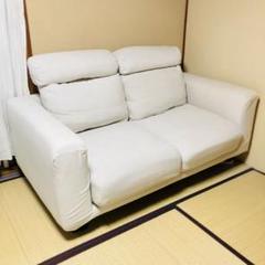 無印良品 ソファ 2シーター フェザーポケットコイル／脚パーツ、ヘッドレスト付属