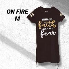 ON FIRE ブラック 半袖 ワンピース M カジュアル