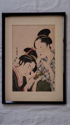歌川國久　浮世絵　額縁 歌川国久（二代） 作 「奥州高館大合戦」（武者絵）／ホームメイト