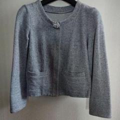 値下げ ru ニットジャケット ツイード ノーカラー ジャケット
