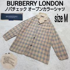 バーバリー ボウタイ パフスリーブ ノバチェック トップス リボン　ホース刺繍 BURBERRY LONDON ノバチェック オープンカラーシャツ ホース刺繍