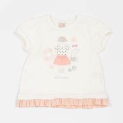 カジュアルドット柄Tシャツ（ホワイト）