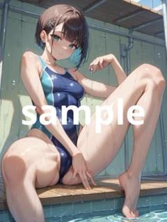 AIイラスト71 一点物 ポスター グラビア コス 女子高生 美人 水着 下着