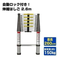 伸縮はしご 2.5＋2.5m 最長5m アルミ製コンパクト 安全ロック搭載30