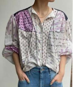ISABEL MARANT FAZENIA パッチワーク ブラウス　石田ゆり子 ISABEL MARANT FAZENIA パッチワーク ブラウス 石田ゆり子