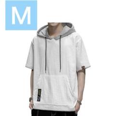 新品⭐️Aidemeng メンズTシャツ M パーカー フード付き おしゃれ