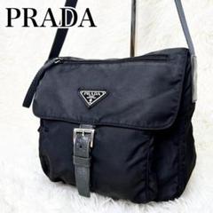 PRADA ショルダーバッグ メッセンジャーバッグ 白タグ ブラック