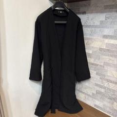 HARE ブラック　ノーカラーロングコート
