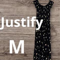 匿名配送✨Justify 花柄 ワンピース 黒Mサイズ