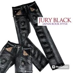 JURY BLACK ジュリーブラック デニム スタッズ ダメージ