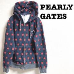 PEARLY GATESパーリーゲイツ　フードパーカー　星柄　裏フリース
