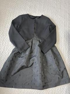 黒ドット柄ワンピースとジャケットセット　140