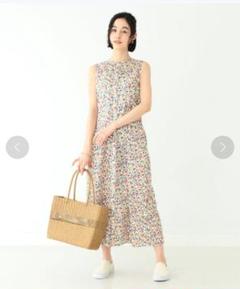 BEAMS BOY リバティ ベルテッド クルーネック ノースリーブ ワンピース