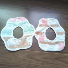 羊柄とストライプのスタイ2枚セット