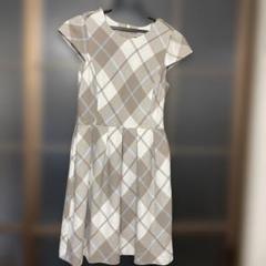 バーバリーブルーレーベル　38 チェック柄 フレンチスリーブ ワンピース