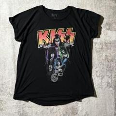KISS バンドTシャツ ブラック ロックTシャツ Lサイズ レディース